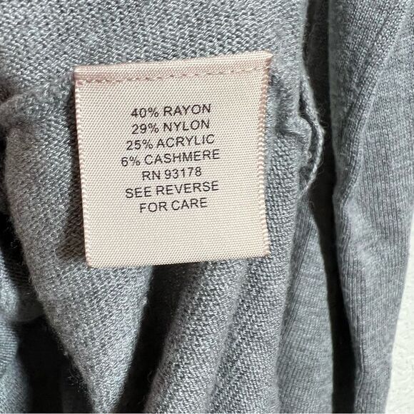 Philosophy Gray Cashmere Blend Knitted High Low Long Sleeves Top Womens Small - Picture 7 of 8